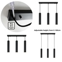 Lámpara colgante triple tubos estilo minimalista "VARILLA" - GU10 30cm