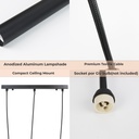 Lámpara colgante triple tubos estilo minimalista "VARILLA" - GU10 30cm