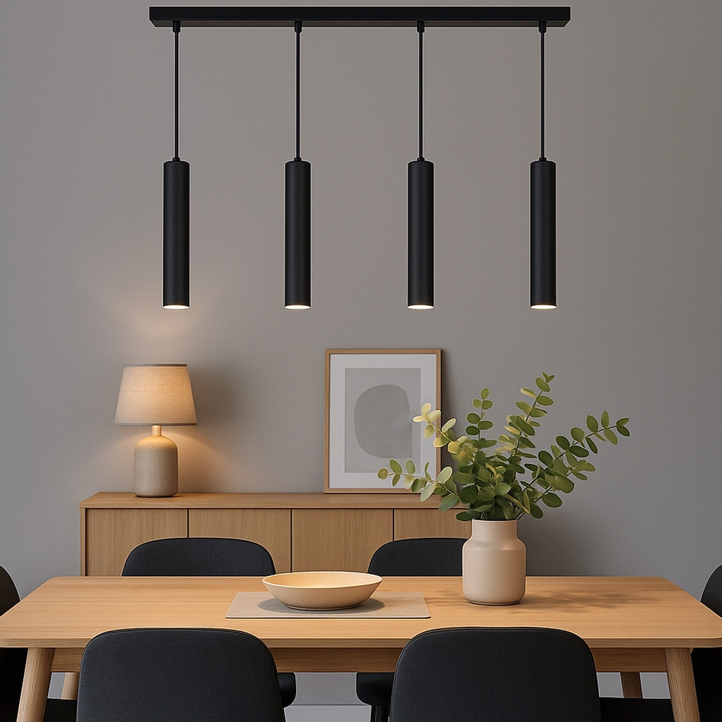 Lámpara colgante con cuádruple tubos estilo minimalista "Parma" - GU10 30cm