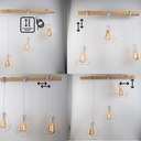 Lámpara Colgante "SANDY" con 3 luces – Madera y Metal con Pantallas de Jaula – Estilo Industrial Retro – Casquillo E27 – Cable Regulable – IP20 – Ideal para Salón, Dormitorio o Cocina