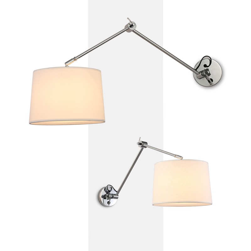 Cylindrical wall light with classic and articulated design "SWING" E27
