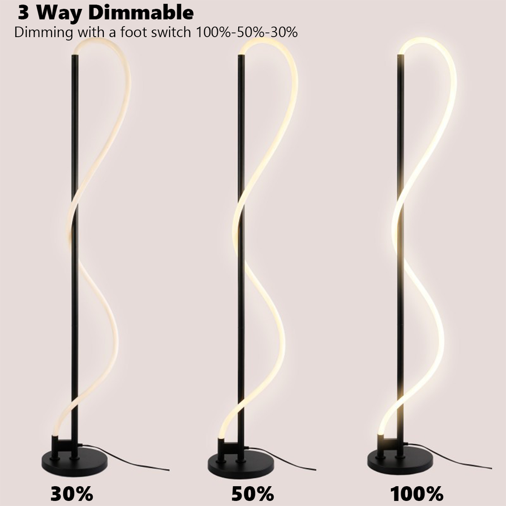 Flexi LED Stehleuchte "MELODY" 35W 2700K, gewelltes und flexibles 360º Neon, dimmbar, ideal für Wohnzimmer und Schlafzimmer