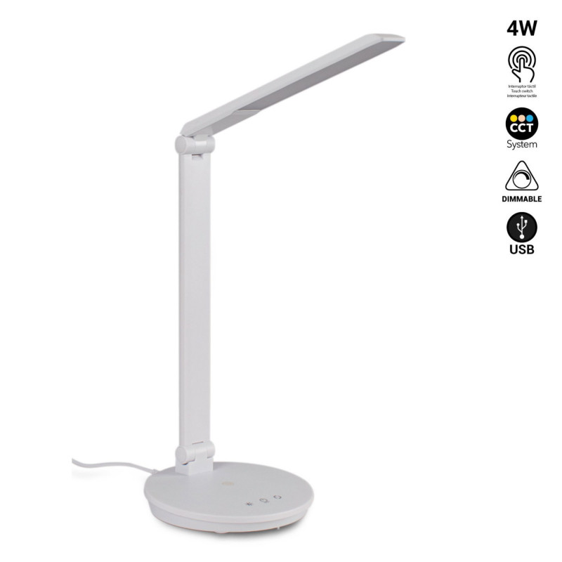 LED Desk Lamp with USB - Dimmable - CCT - 4W