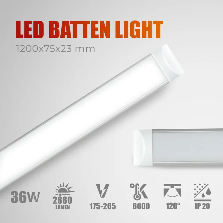 Fita de LED integrada 36W 6000K 120CM superfície BLADE sem halogênio branco