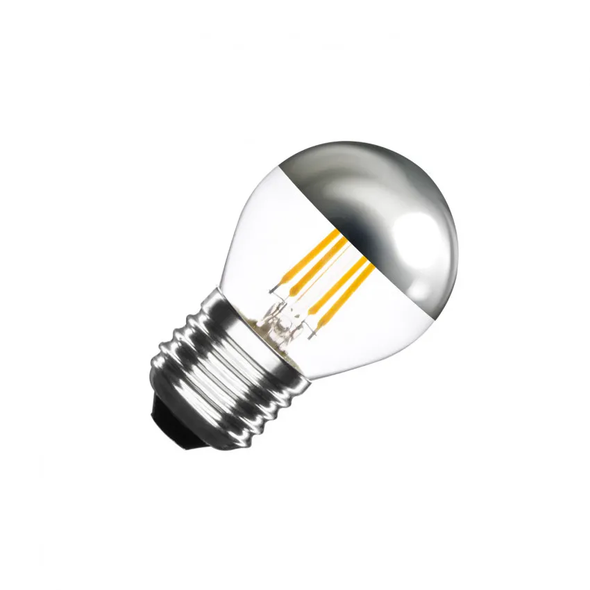 Bombilla Filamento LED E27 3.5W 300 lm G45 Regulable Chrome Reflect