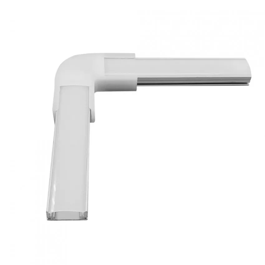 Unión en L para Perfil de Aluminio de Superficie para Tiras Dobles hasta 20
mm - Color : Blanco - 3 Años