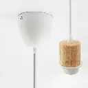 Ceiling Rose for Pendant Lamp with E27 Natural Wood Socket – 90cm Cable and 10cm Steel Ceiling Rose