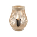 Kleine Tischlampe aus Holz und Bambus, Schlafzimmer-Nachttischlampe "BEACH" E27