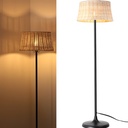 Luminária de chão "SERENA", feita à mão em bambu natural, com interruptor e base E27 para sala de estar e quarto