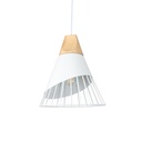 Lampada a sospensione in metallo e legno "PEN"