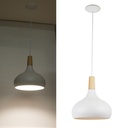 Pendelleuchte "LOLA" aus Metall und Holz im nordischen Stil für Wohn- und Esszimmer E27 Ø26cm