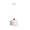 Modern Pendant Light "SLEEK" - Industrial Wooden Drum and Dome, E27, Ideal for Kitchen Island, Dining Room, Living Room, Bar or Hallway