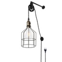 Luminária de parede suspensa com gaiola SKIPPY e plugue
