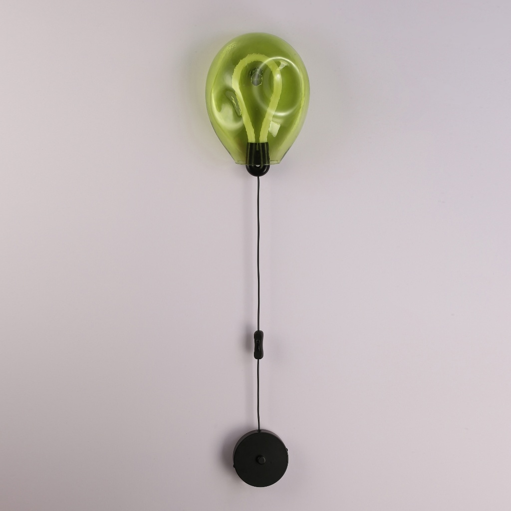 Aplique de Pared LED Pulida Forma de Globo Vidrio Colorido Arrugado con Interruptor Integrado en el Cable 8W Luz Cálida Inspirado en BalloonSphere