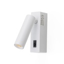 Aplique Lámpara de lectura LED 2W 3000K orientable para montaje en superficie de cabecera, fabricada en aluminio con interruptor de botón "PISA"
