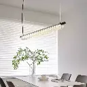 
Lámpara colgante lineal LED minimalista "Glass" Cristal con metal de diseño para comedor y sala de estar - 15W, blanco cálido
