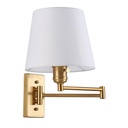 Aplique de pared con brazo articulado con pantalla textil e interruptor "GRECIA"  - E27