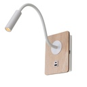Aplique de Pared con Foco de Lectura Flexible 3W y Puerto USB y Type C e Interruptor con Chips CREE "MULÁN"