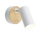 Aplique LED de Diseño Industrial, estilo Retro de Acero/Aluminio, foco orientable con Interruptor, ideal para iluminación compacta en salones y dormitorios "PORTO" GU10