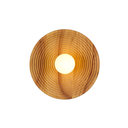 Aplique Lámpara de Pared "Chloé" Estilo Japonés Wabi Sabi, Elegante y Moderna, Madera con Bola Esférica de Vidrio Opaco Blanco, Casquillo G9 para Dormitorio,Comedor, Salón, Pasillo Ø29cm