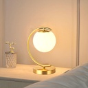 "YLSA" Table Lamp - Opal Glass Globe and Gold Base, Ideal for Bedroom, Office and Hotel"-E27