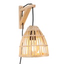 Applique murale en bois avec abat-jour en bambou « WIGG » E27
