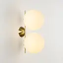 Lámpara de Pared Aplique Doble Bola de Cristal e"ANA"ø 220mm 2*E27 para Interior, Diseño Elegante y Minimalista