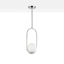 Lámparas Colgantes de Techo Modernas de 1 Luz, Estilo Mediados de Siglo, con Pantalla de Globo de Vidrio Esmerilado Blanco, para Interiores "LIVIA"-E27