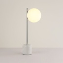 Lámpara de Mesa de Mármol y Bola de Cristal Blanco "Åsa" - E27