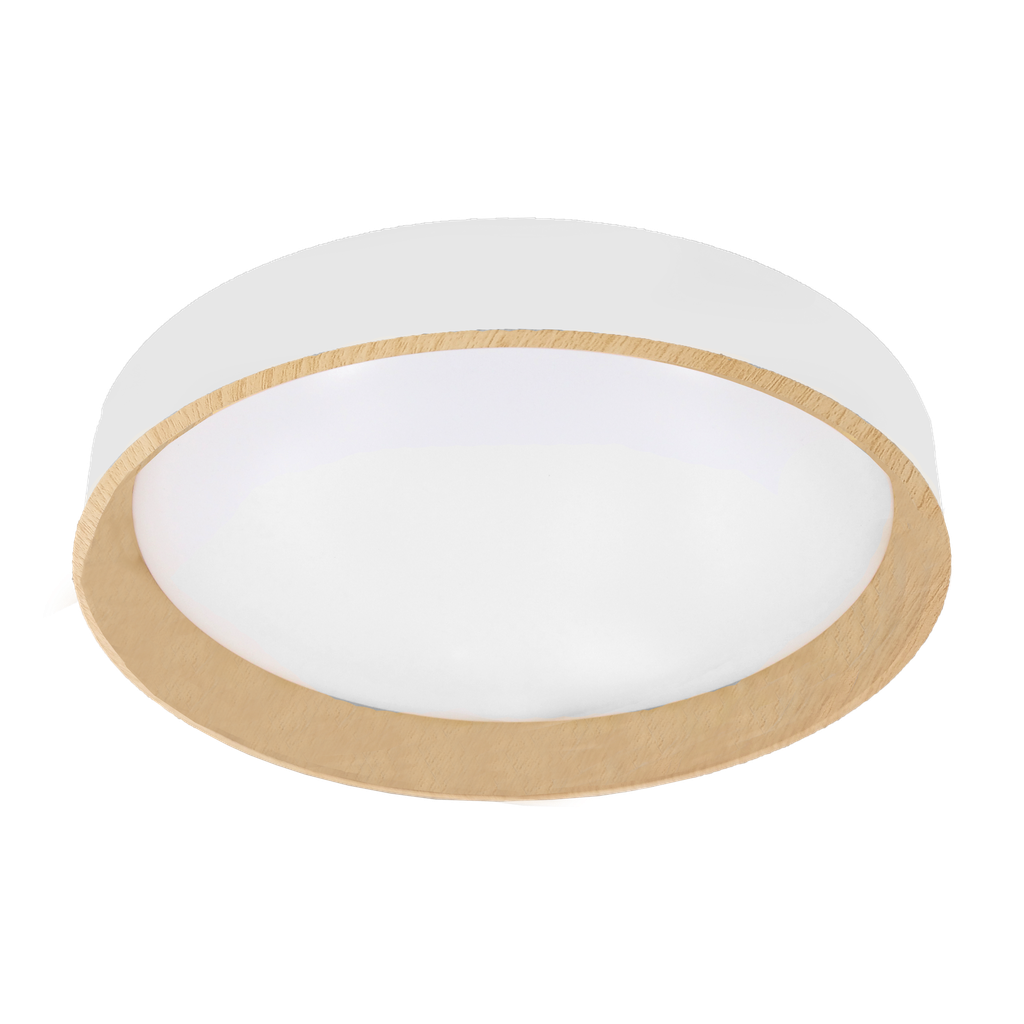 Plafonnier Morgan 60 W 3 000-4 200-6 500 K Blanc/Hêtre 7,5 x 50 x 50 cm 5 400 lm Télécommande