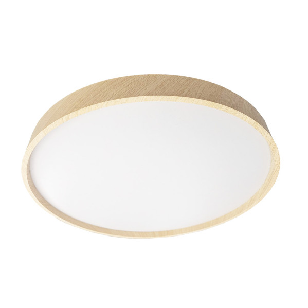 Plafonnier Kiara 60 W 3 000-4 200-6 500 K Blanc/Hêtre 6 x 50 x 50 cm 5 400 lm Télécommande