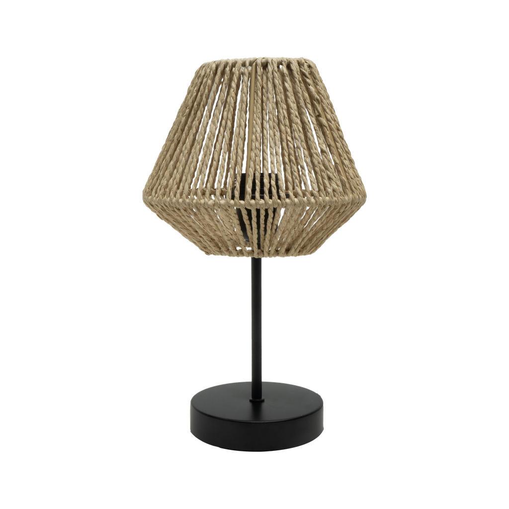 Calabria Table Lamp 1xe27 Black/natural 34x19x19cm