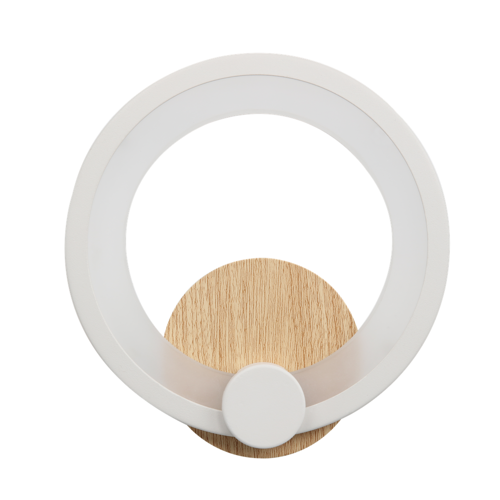 Wall light Sydney 10w 4000k White/Light wood 19.5x19x 5 Cm 1300lm