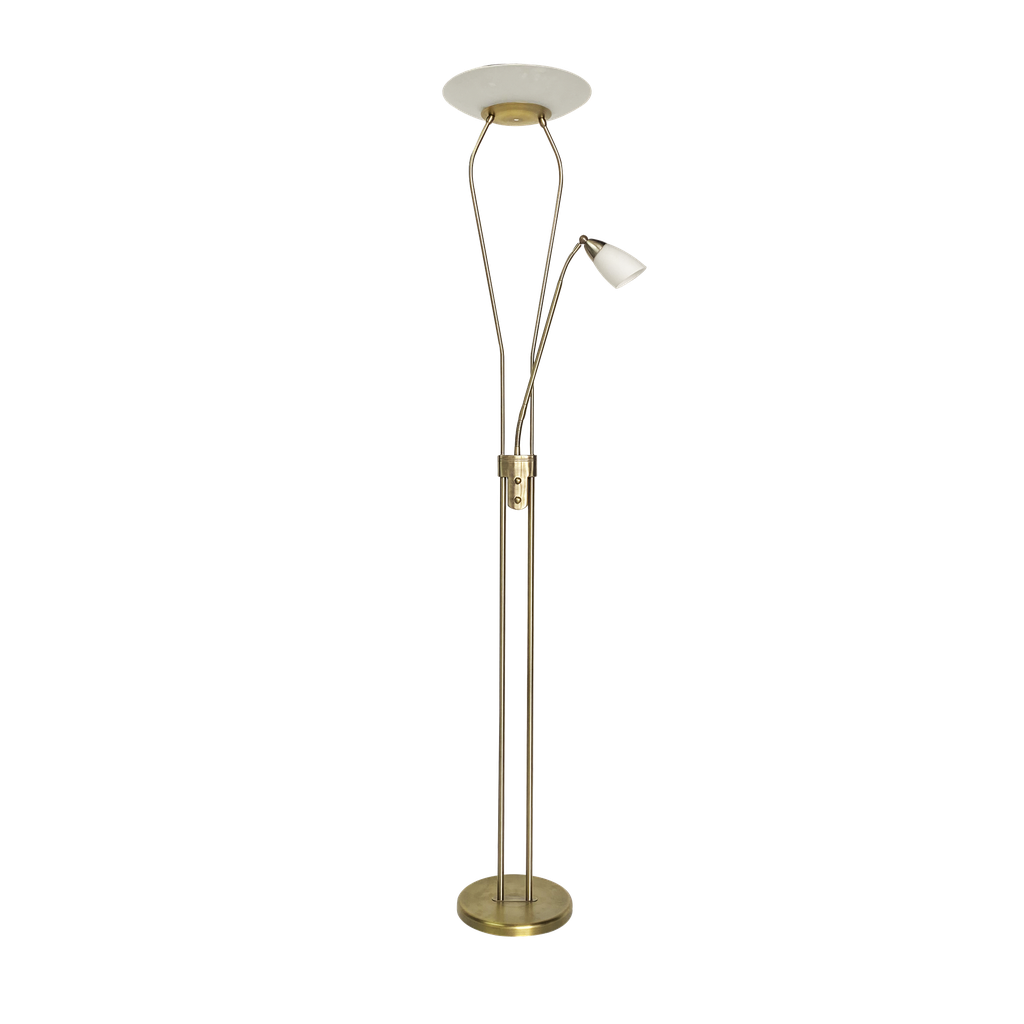 Wolf 18+5w 4000k 1800/500lm Leather Floor Lamp with Reader and Dimmer 178x31.5x31.5cm