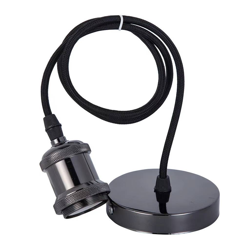 Lámpara colgante Retro/Vintage - E27 Negro cable 120cm