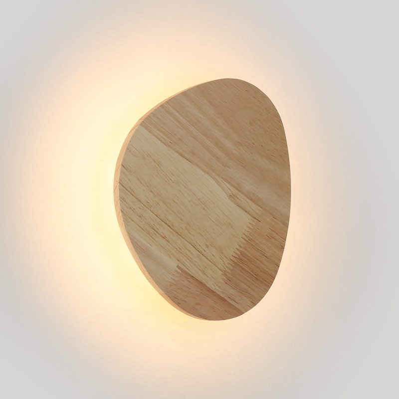  Aplique de Pared de Madera Interior "TRINA" 8W - Luz Indirecta Cálida 2700K con Iluminación Trasera - IP20 