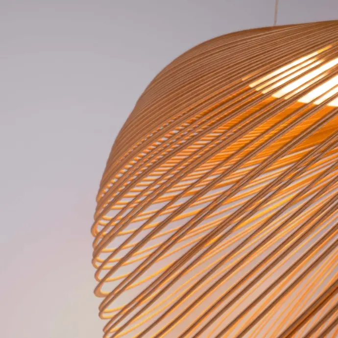 Designer wooden pendant lamp "Ilya" - 24W - ø 60cm