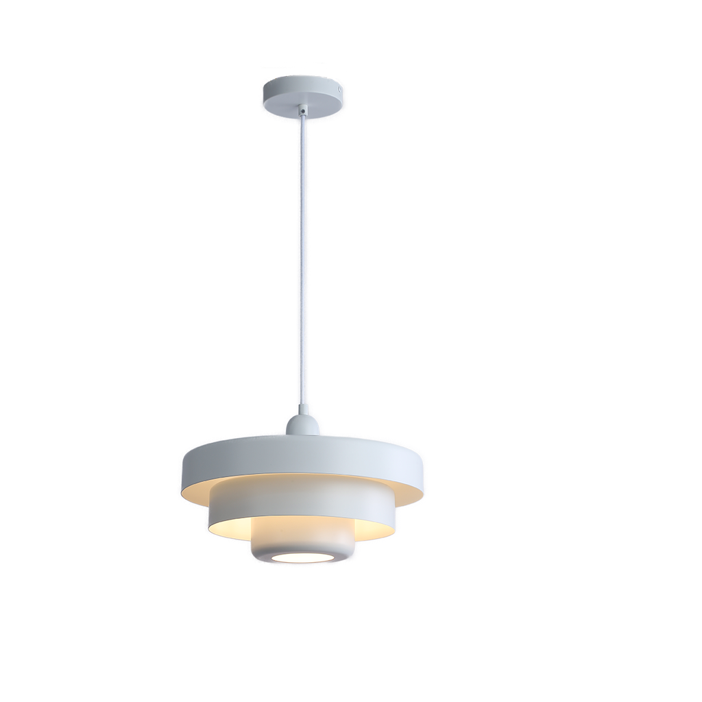 Mid-century pendant light, 1-light orange ceiling pendant light, 3-layer shade design "HELIAS" E27 D350mm