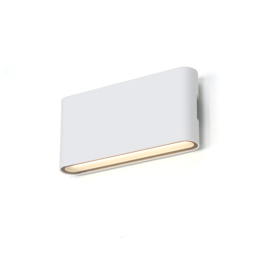 Aplique de Pared Exterior/Interior LED 12W Aluminio Rectangular Iluminación Arriba y Abajo 175mm IP54"SAFATA"  Blanco 