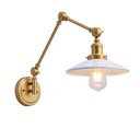 Aplique de pared dorado acabado de latón con brazo oscilante, vintage, orientable, para dormitorio, sala o estudio "Astral"-E27 