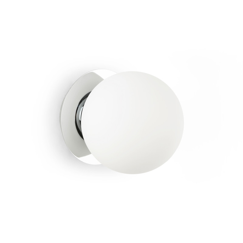 Aplique de pared "Aria" – Estilo moderno en Metal de Dsico con esfera de cristal blanco, E27