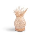 Lampada da tavolo in vimini con base in legno "ARANA" E27