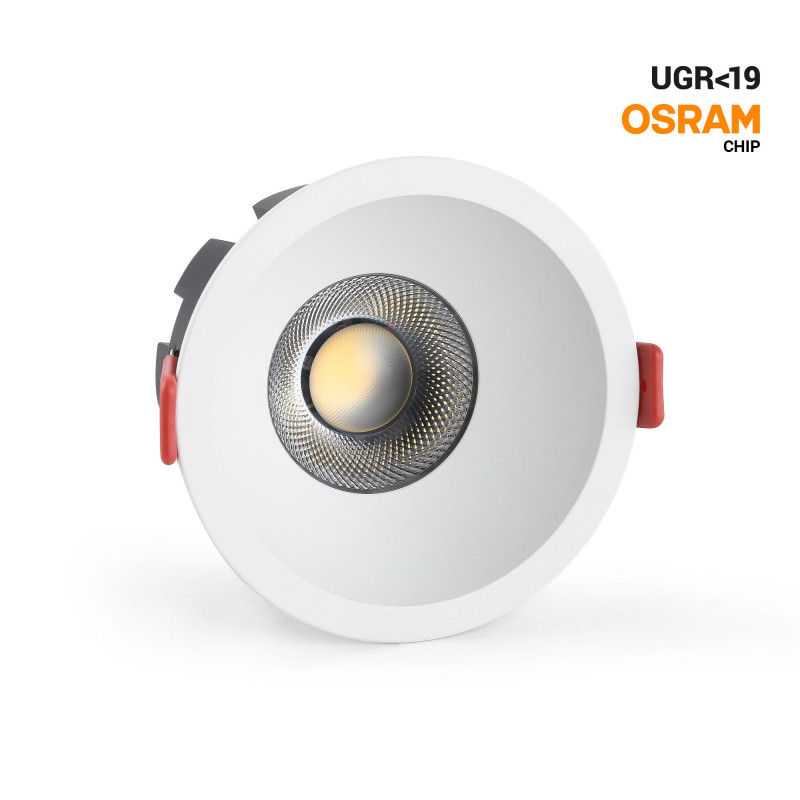 LED Downlight 8W CCT selectable light 2700K-4000K-6500K Addressable Circular Silver Cut Ø 75 mm with OSRAM Chips and KGP Driver
