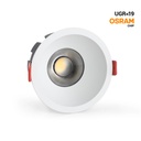 LED-Downlight 8 W, CCT wählbares Licht 2700 K-4000 K-6500 K, adressierbar, rund, Silberschnitt, Ø 75 mm, mit OSRAM-Chips und KGP-Treiber