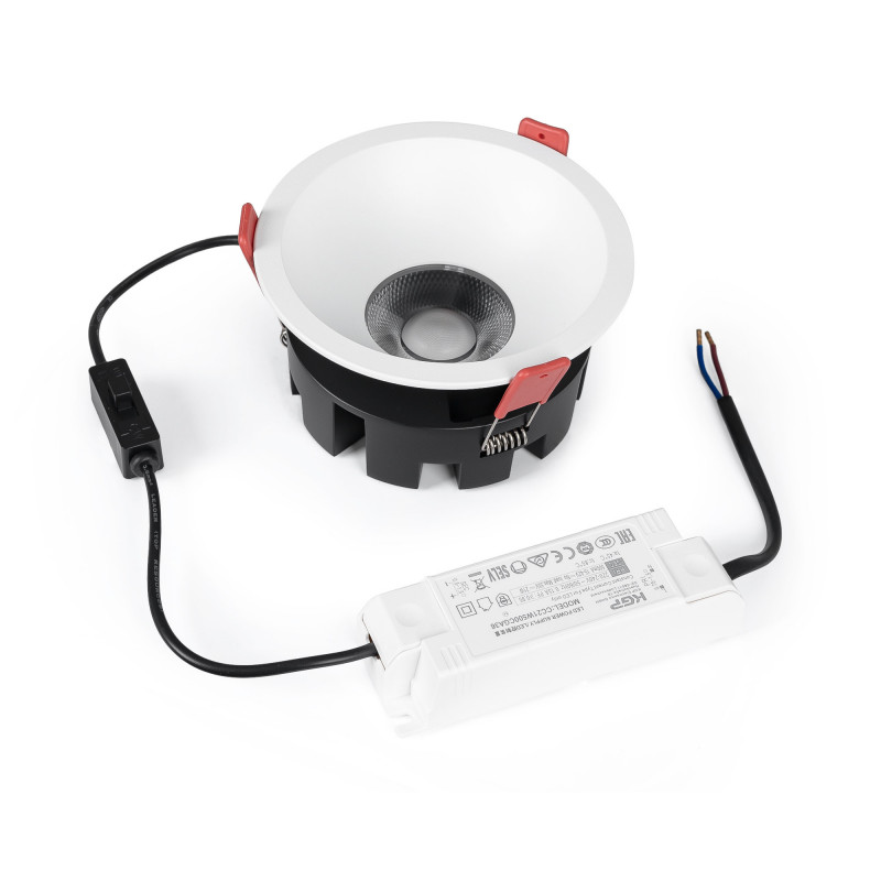 Foco Downlight LED 20W CCT 2700K-4000K-6500K Direccionable Circular Plata Corte Ø 110-115 mm Apertura 36º con Chips OSRAM y Driver KGP