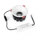 Foco Downlight LED 20W CCT 2700K-4000K-6500K Direccionable Circular Plata Corte Ø 110-115 mm Apertura 36º con Chips OSRAM y Driver KGP