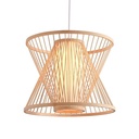 Lampada a sospensione in vimini "Hinata" – Stile orientale, fatta a mano, E27, doppio strato