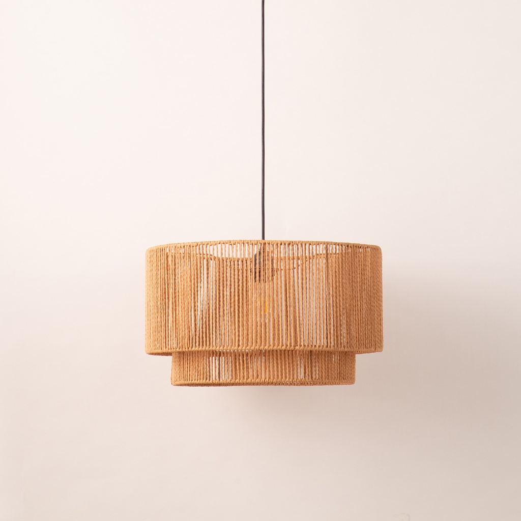 Lámpara Colgante de Papel Trenzado "YUNA" – Estilo Nórdico, E27, Ø450mm