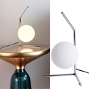 Lámpara de Mesa Moderna de Latón con Bola de Cristal "Elisa" Ø150mm - Decoración para Oficina, Dormitorio y Sala