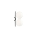  Lámpara de Pared Aplique Doble Bola de Cristal en latón satinado "ANA" ø 150mm 2*E27 para Interior, Diseño Elegante y Minimalista